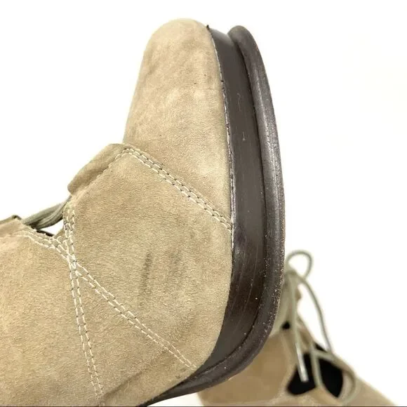 Dvf diane von furstenberg guardian taupe suede heeled lace up shoes size 8 - Picture 11 of 11